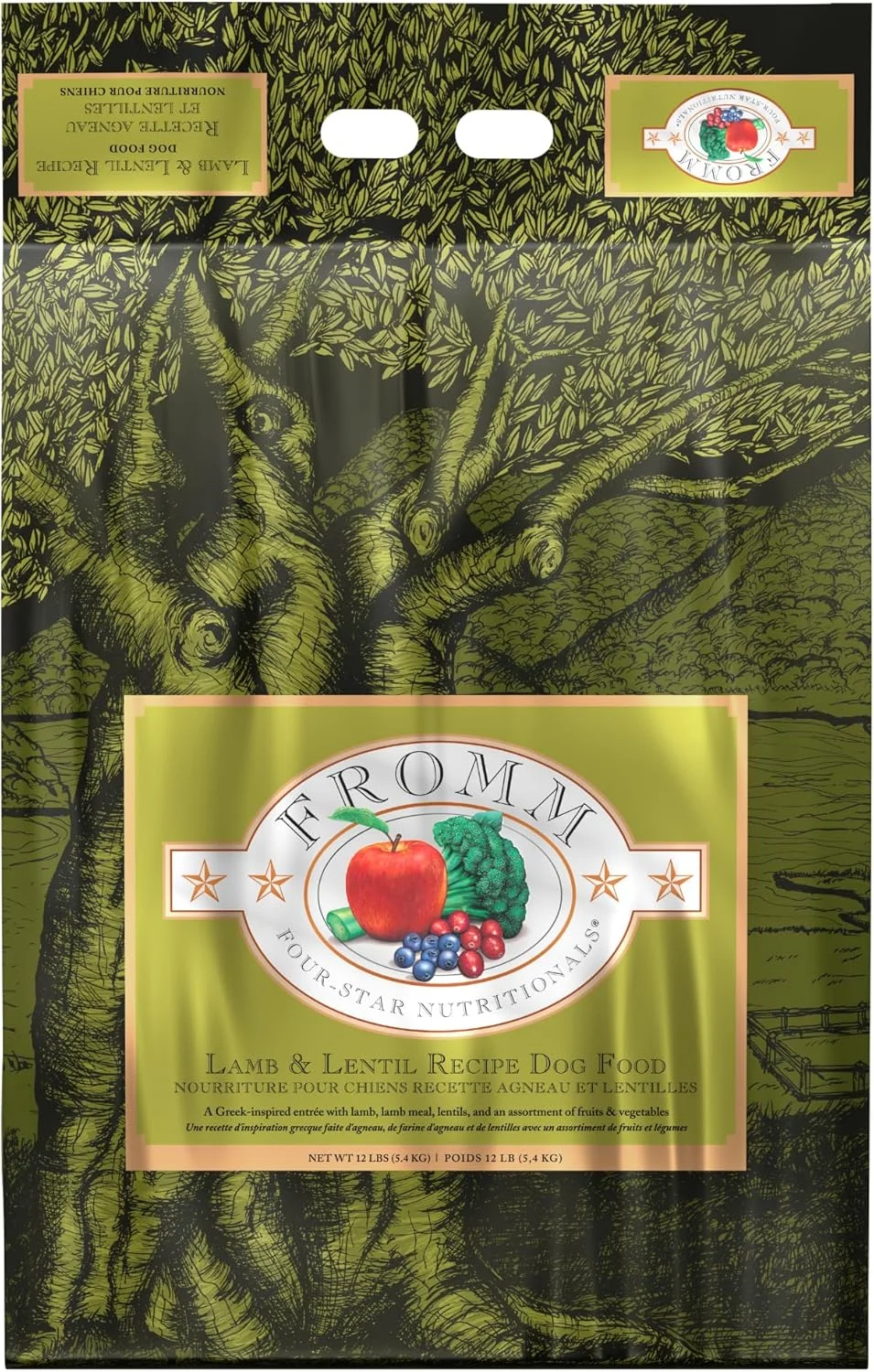 غذای خشک سگ با طعم بره و عدس Fromm Four-Star Nutritionals - غذای خشک ممتاز سگ - دستور پخت بره - 12 پوند