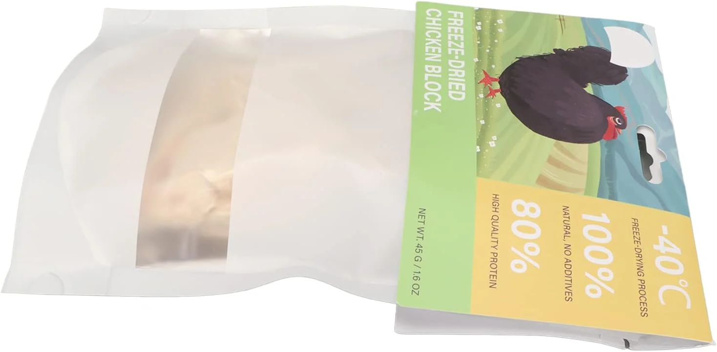 بلوک گوشت مرغ خشک شده، تشویقی های پروتئینی با پروتئین بالا و کالری کم برای حیوانات خانگی و گربه ها، 45 گرم