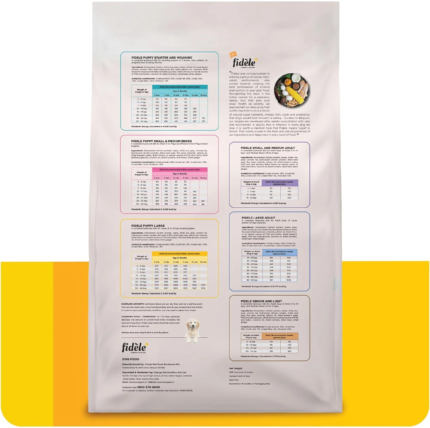 غذای خشک سگ Fidele+ یک رژیم غذایی کامل و متعادل کیسه 3 کیلوگرمی مناسب برای همه توله سگ های نژاد بزرگ بدون طعم دهنده ها، رنگ ها یا مواد نگهدارنده مصنوعی