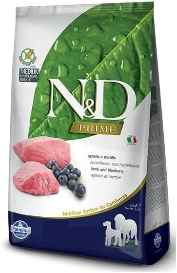 غذای خشک سگ بالغ با طعم بره و بلوبری فارمینا مناسب نژادهای متوسط و بزرگ - 2.5 کیلوگرم