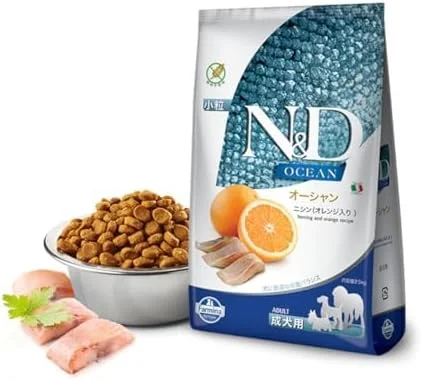 غذای خشک سگ بالغ نژاد کوچک فارمینا N&D Ocean با طعم شاه ماهی و پرتقال - 2.5 کیلوگرم