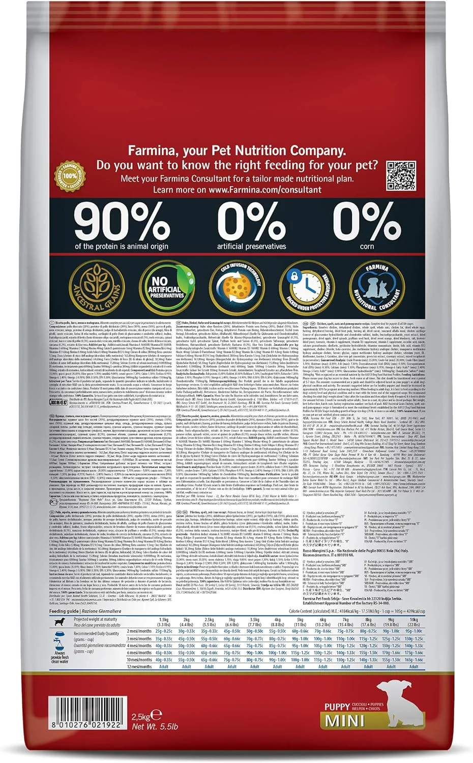 غذای خشک سگ نژاد کوچک فارمینا N&D با طعم مرغ و انار، 2.5 کیلوگرم (مناسب توله سگ)