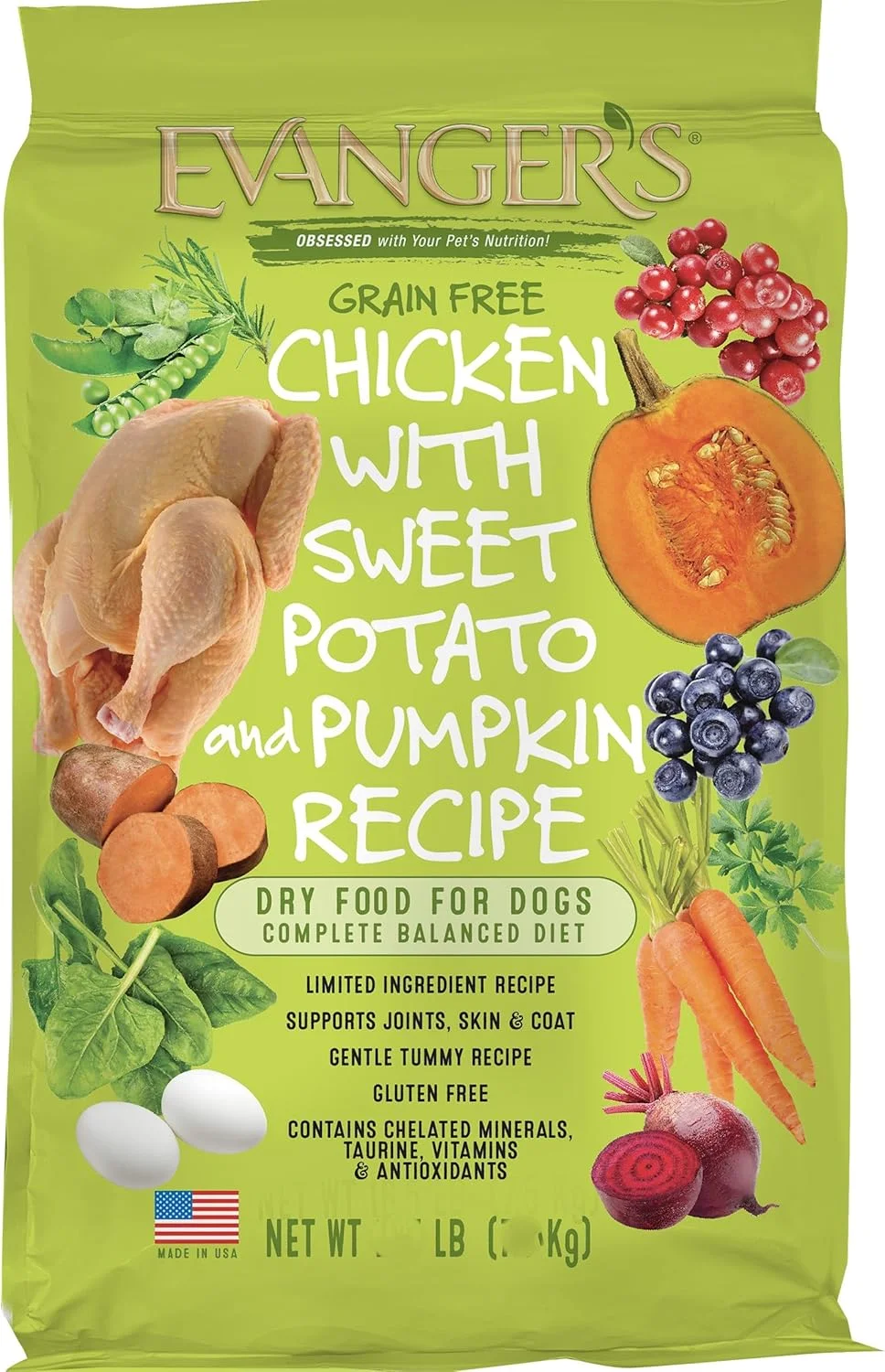 غذای خشک سگ بدون غلات اوانجرز با طعم مرغ، سیب زمینی شیرین و کدو تنبل، 2 کیلوگرم