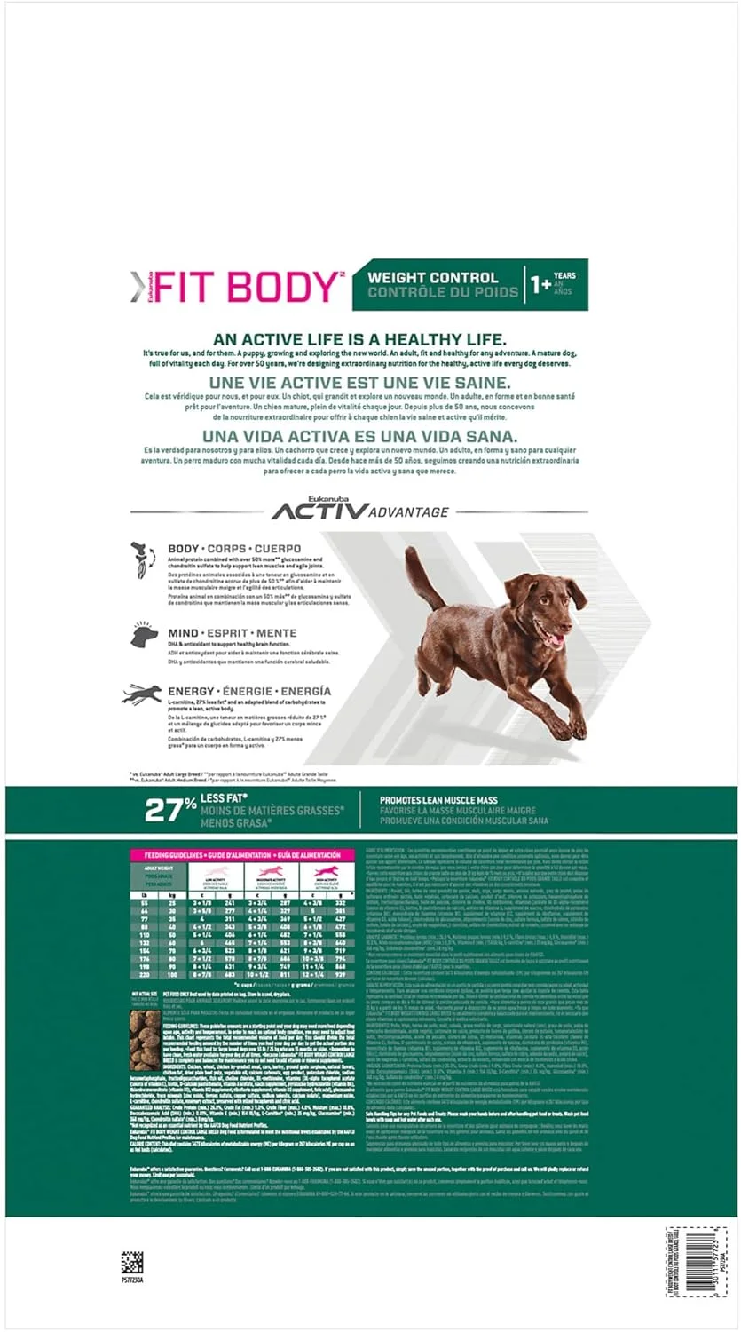 غذای خشک سگ نژاد بزرگ یوکانوبا فیت بادی کنترل وزن، 6.8 کیلوگرم
