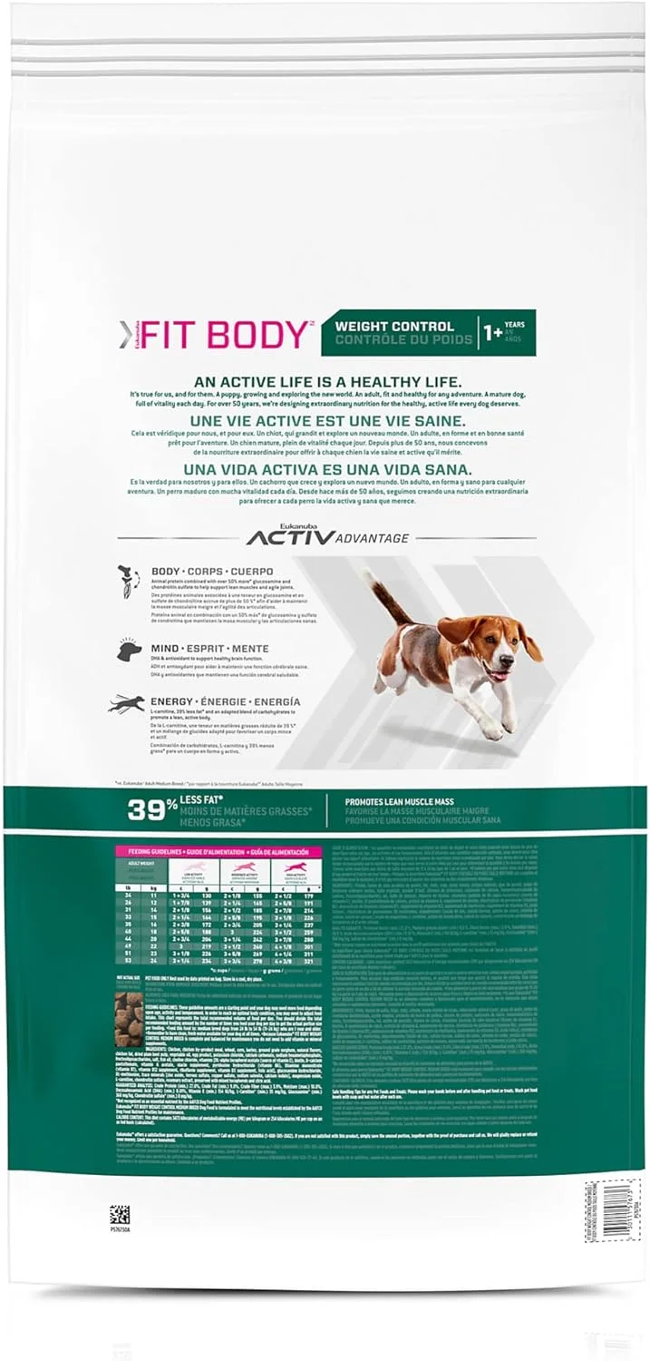 غذای خشک سگ نژاد متوسط یوکانوبا فیت بادی کنترل وزن، 28 پوند غذای خشک سگ نژاد متوسط یوکانوبا فیت بادی کنترل وزن، 28 پوند