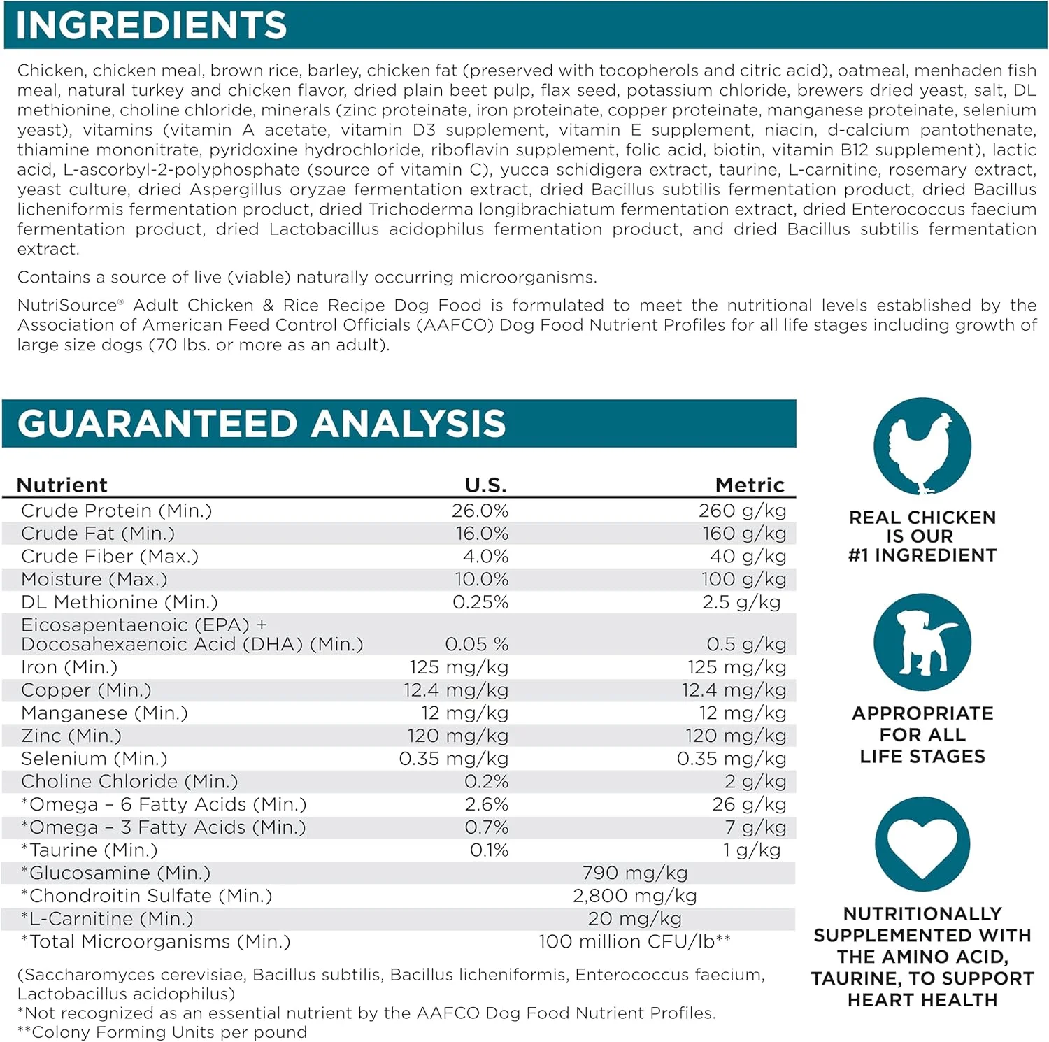 غذای خشک سگ بالغ EnerCal NutriSource با طعم مرغ و برنج، قطعات کوچک، 6.8 کیلوگرم