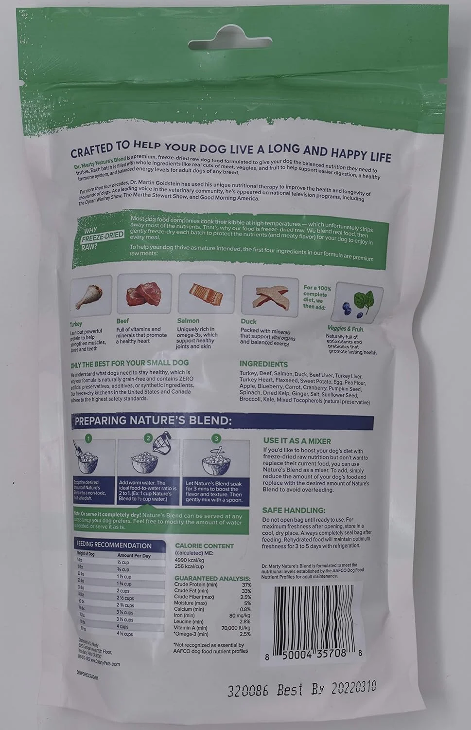 غذای سگ خام خشک شده دکتر مارتی Nature's Blend، 170 گرم