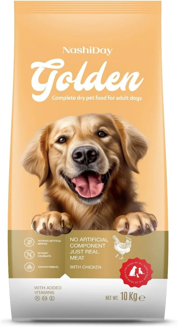 غذای خشک کامل سگ بالغ نشیدای گلدن با طعم مرغ - 10 کیلوگرم [اختصاصی آمازون]