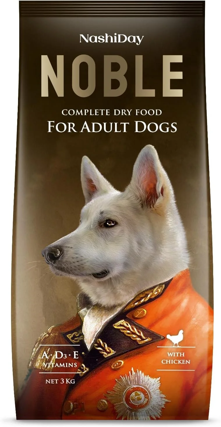 غذای خشک کامل سگ بالغ نشیدای نوبل با طعم مرغ - 3 کیلوگرم [اختصاصی آمازون]