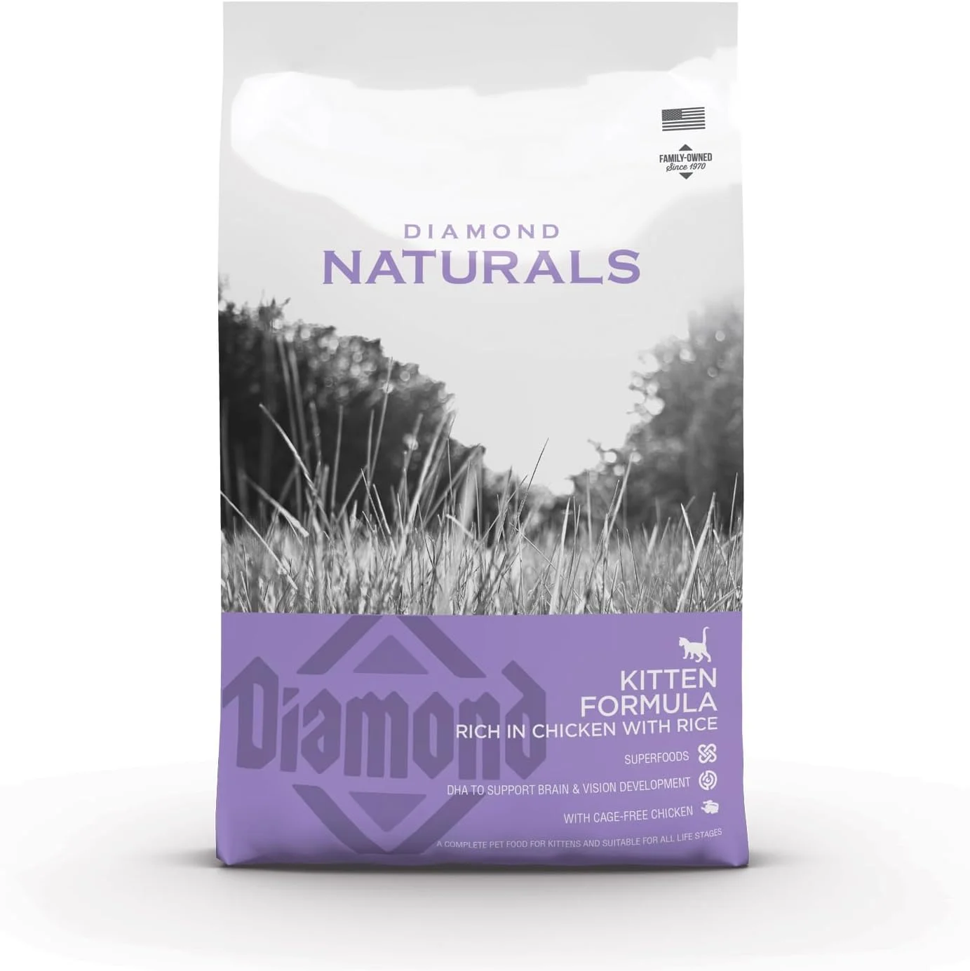 غذای خشک بچه گربه با طعم مرغ و برنج دایموند نچرالز - 7.50 کیلوگرم