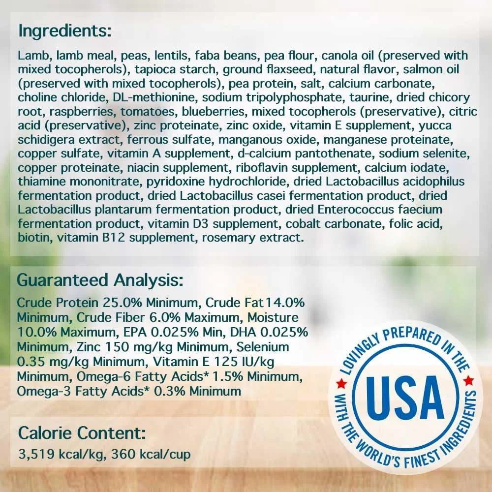 غذای خشک سگ بدون غلات با طعم بره و نخود Chicken Soup for the Soul - وزن 4 پوند - بدون سویا، ذرت و گندم، بدون طعم دهنده و نگهدارنده مصنوعی