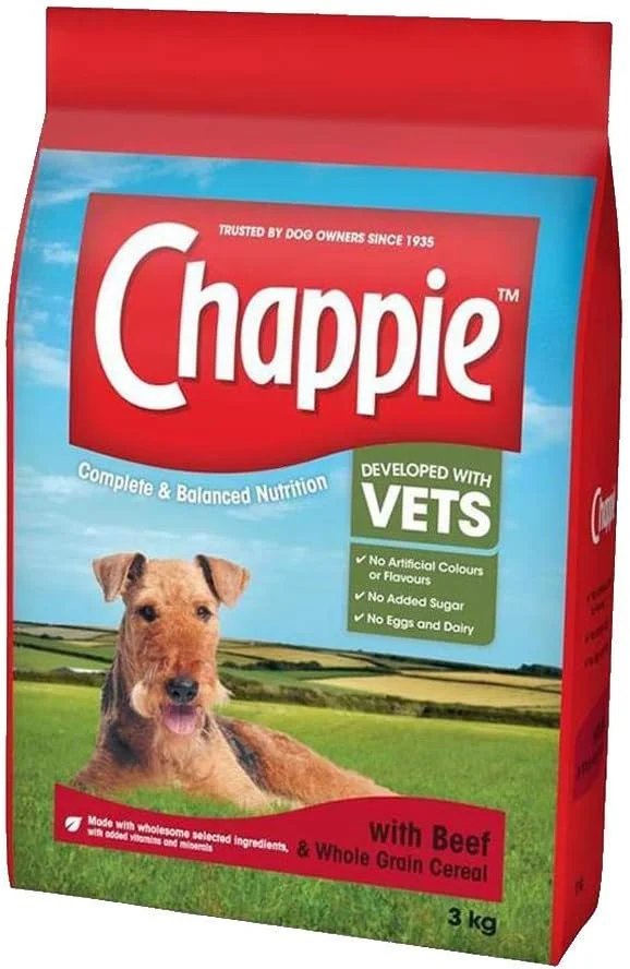 غذای خشک کامل سگ چاپی با طعم گوشت گاو و غلات کامل 3 کیلوگرمی