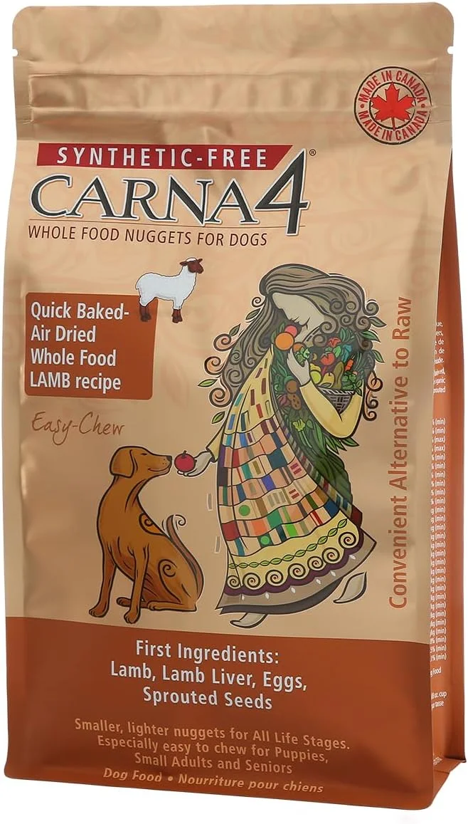 غذای خشک سگ با طعم بره CARNA4 مناسب تمام مراحل زندگی، فرمول جویدن آسان (2.26 کیلوگرم، بره)