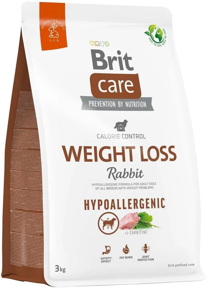 غذای خشک سگ بالغ با طعم خرگوش Brit Care Hypoallergenic Adult Weight Loss - وزن 3 کیلوگرم