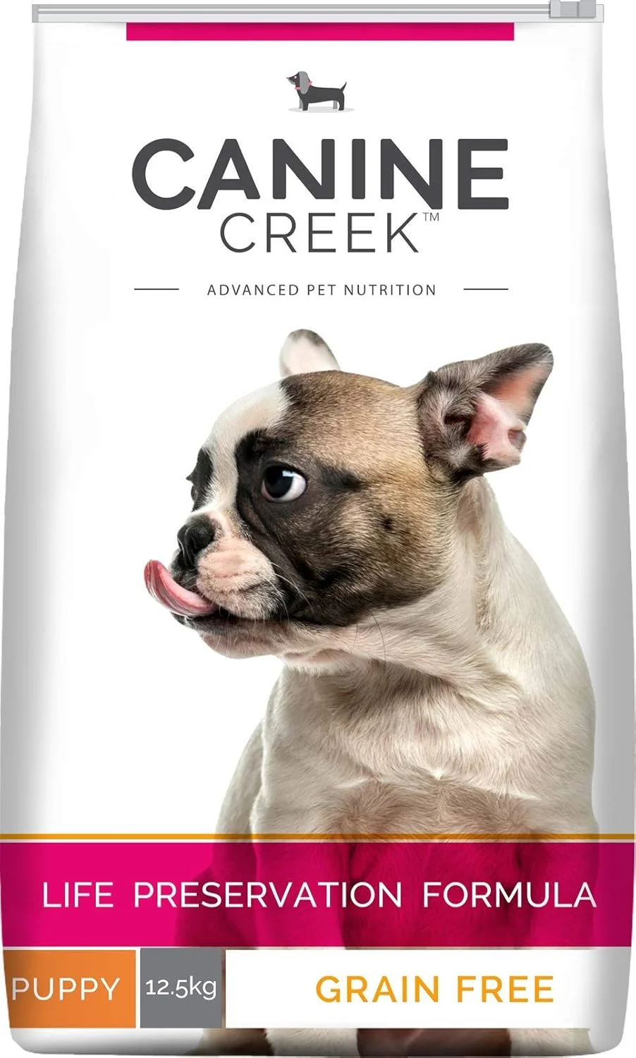 غذای خشک سگ توله سگ Canine Creek Premium با طعم مرغ واقعی، 13.5 کیلوگرم (12.5 کیلوگرم + 1 کیلوگرم رایگان) | بدون غلات، حاوی DHA برای رشد مغز، 7 آنتی اکسیدان برای ایمنی، استحکام مفاصل و استخوان | دانه های قابل هضم آسان