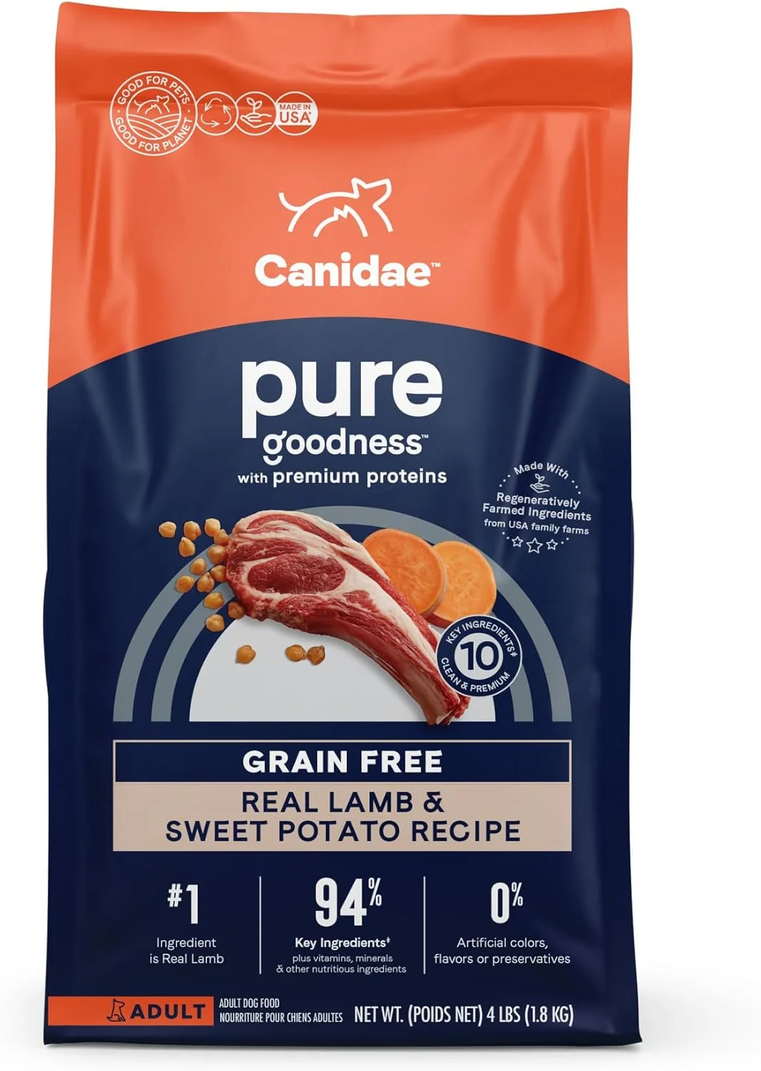 غذای خشک سگ Canidae مدل PURE وزن 1.8 کیلوگرم