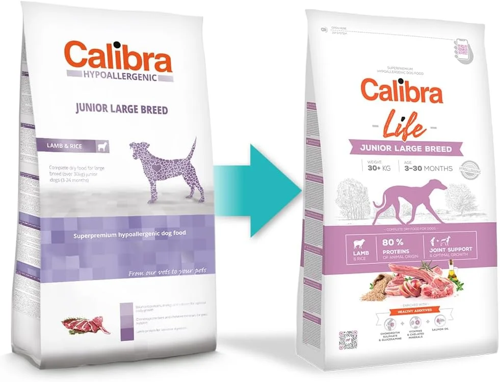 غذای خشک سگ کالیبرا لایف جونیور نژاد بزرگ با طعم بره 2.5 کیلوگرمی