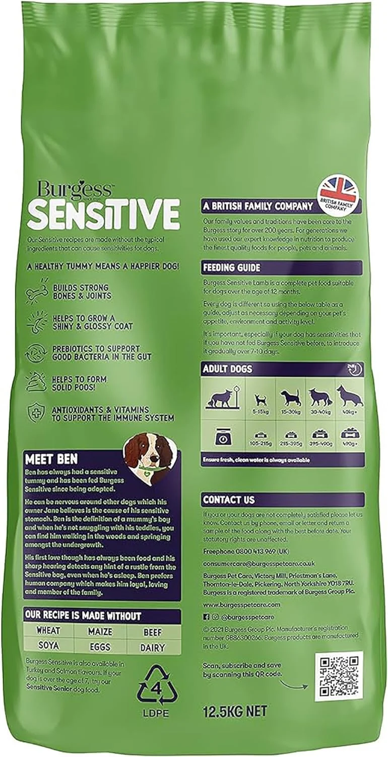 غذای خشک سگ بالغ حساس با طعم بره بورگس - 2 کیلوگرم