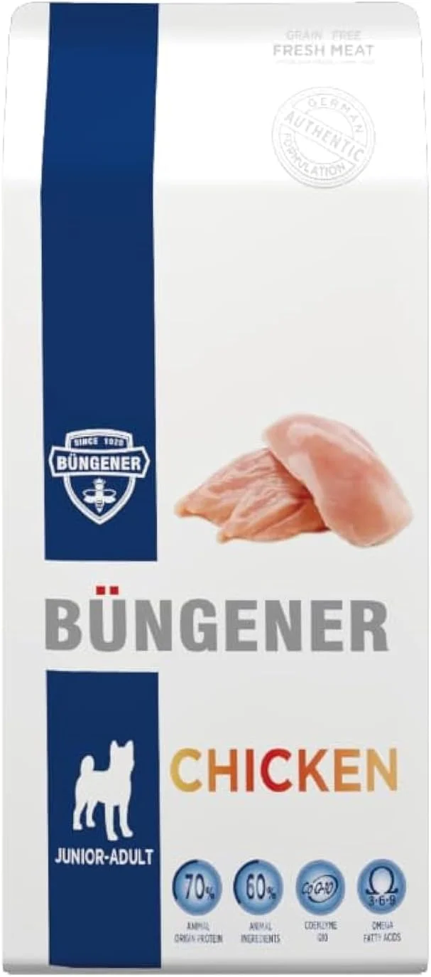 غذای خشک سگ بدون غلات با طعم مرغ بانجنر فرش میت ۱۲ کیلوگرم (جونیور - بالغ)