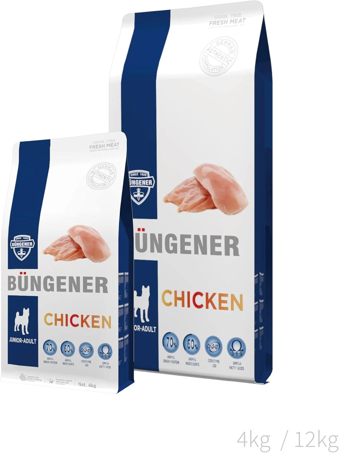 غذای خشک سگ بدون غلات با طعم مرغ بانجنر فرش میت ۱۲ کیلوگرم (جونیور - بالغ)