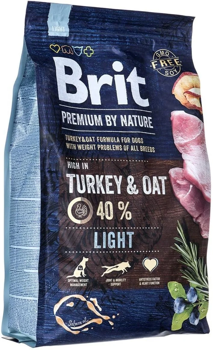 غذای سگ Brit Premium by Nature: لایت، بوقلمون و جو دوسر 3 کیلوگرمی