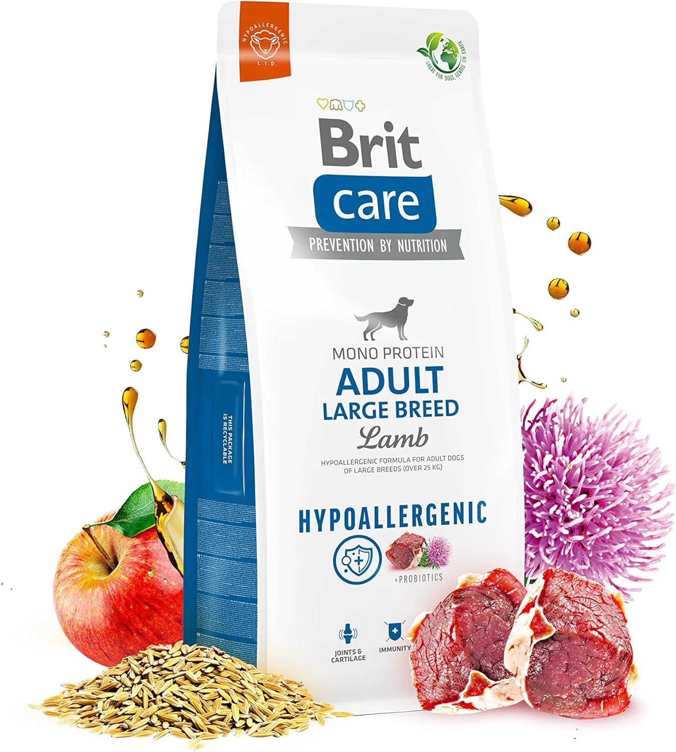 غذای خشک سگ نژاد بزرگ بالغ با طعم بره بریت کر - 3 کیلوگرم