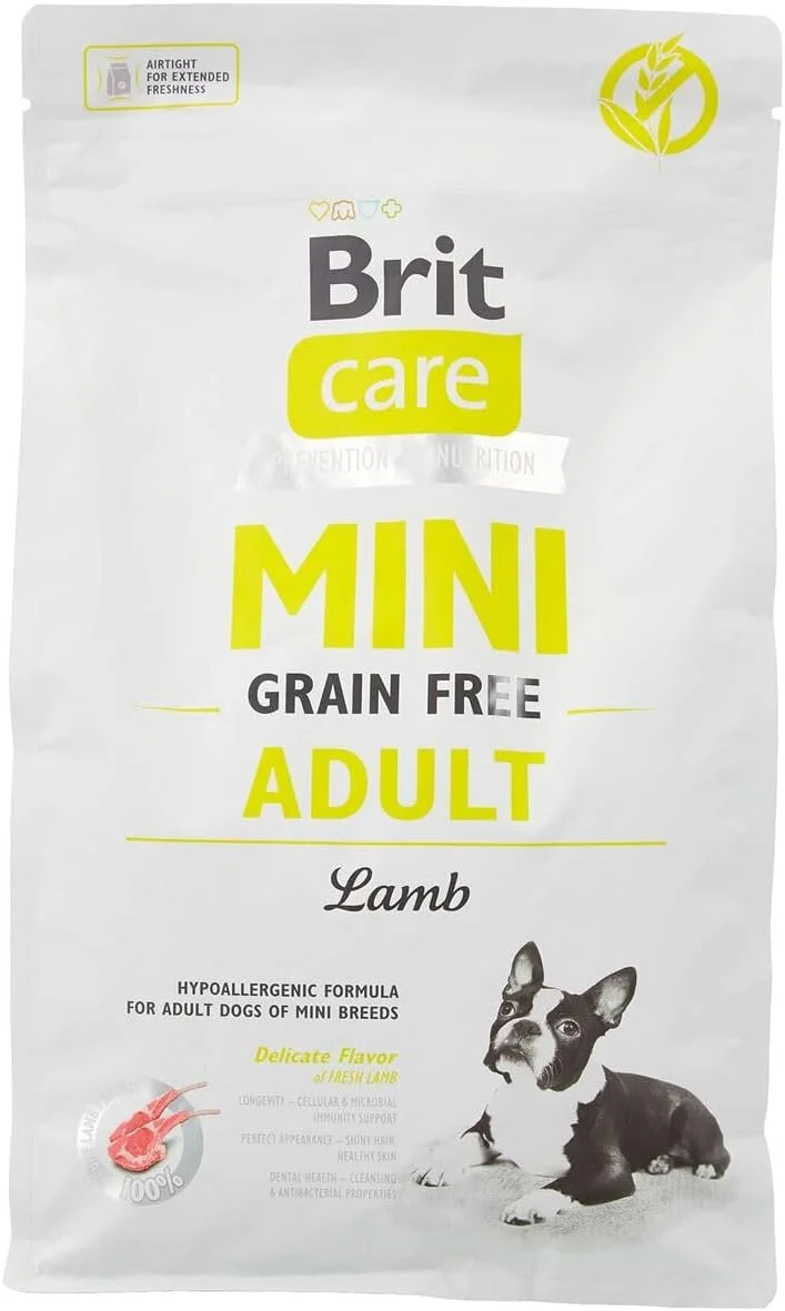 غذای خشک سگ بالغ نژاد کوچک Brit Care Mini بدون غلات با طعم بره 2 کیلوگرمی