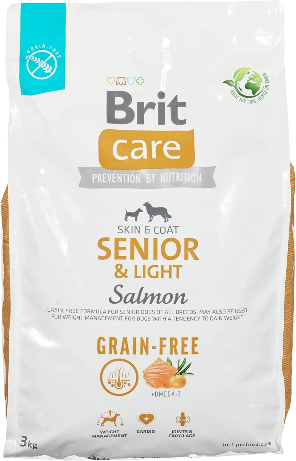 غذای خشک سگ سالمون و لایت بریت کر مخصوص سگ های مسن و دارای اضافه وزن - 3 کیلوگرم