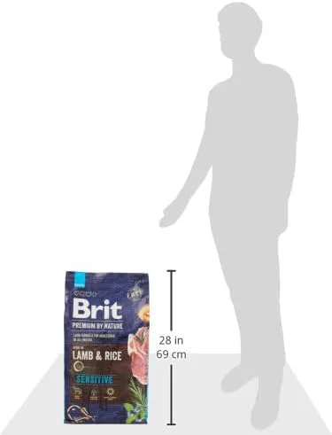 غذای سگ بالغ نژاد حساس Brit Care Premium by Nature با طعم بره و برنج، 8 کیلوگرم