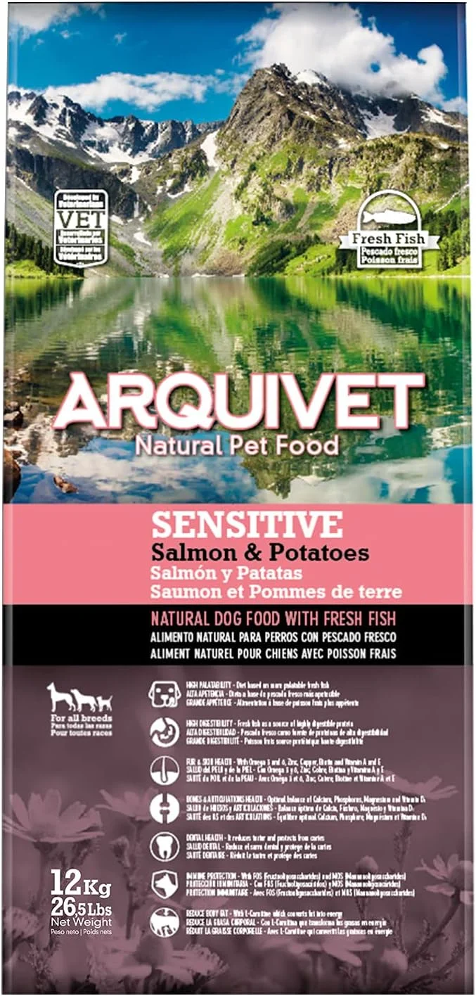 آرکویت - Sensitive - سالمون و سیب زمینی - 12 کیلوگرم - غذای خشک کامل برای سگ های بالغ با عدم تحمل غذایی