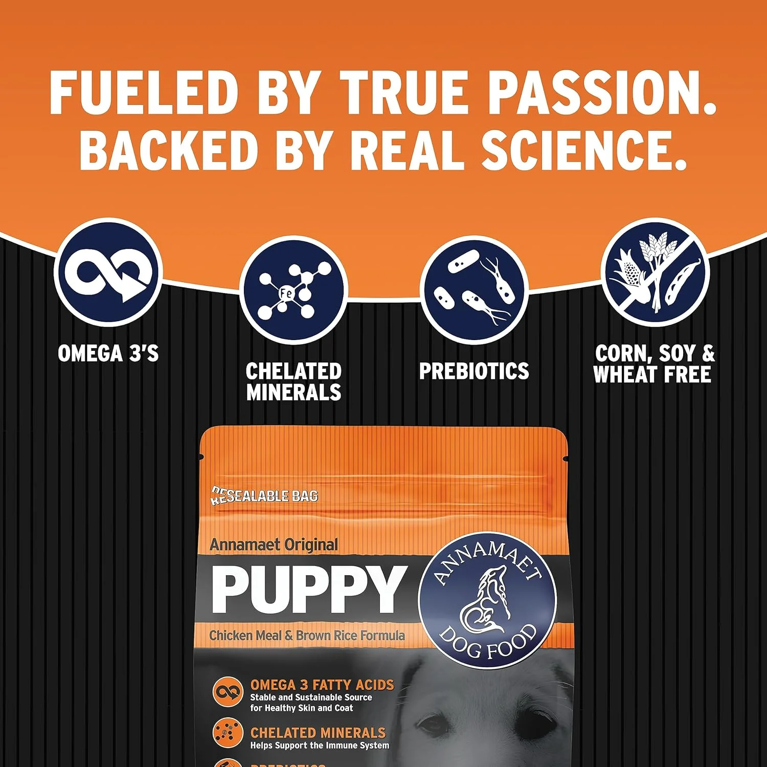 Annamaet Original Puppy Dry Dog Food, (Chicken & Brown Rice), 25-lb Bag