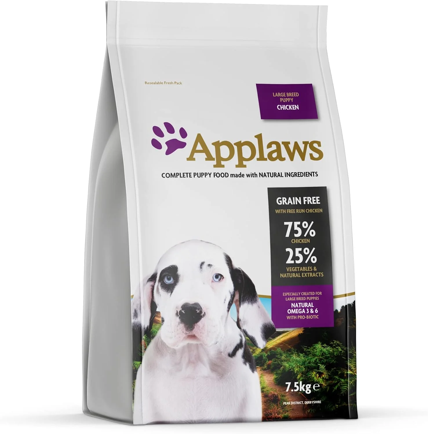 غذای خشک کامل و بدون غلات سگ Applaws برای سگ های متوسط و کوچک، مرغ با گوشت بره، 7.5 کیلوگرم (بسته 1 عددی)