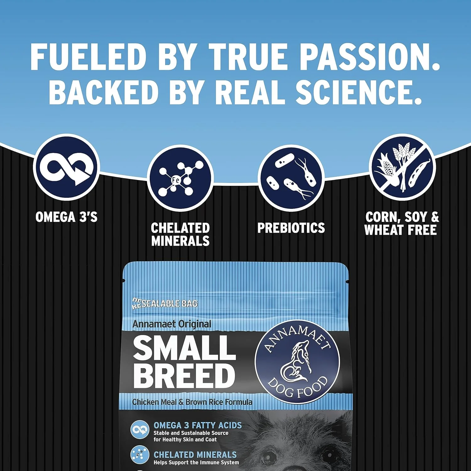 غذای خشک سگ نژاد کوچک Annamaet Original (مرغ و برنج قهوه ای) - کیسه 4 پوندی