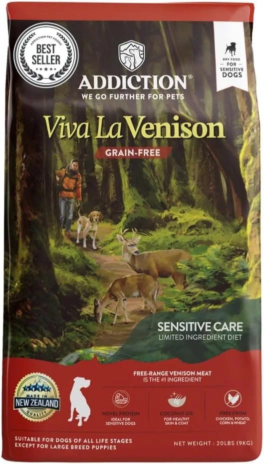 غذای خشک سگ با طعم گوشت گوزن Addiction Viva La Venison - وزن 20 پوند