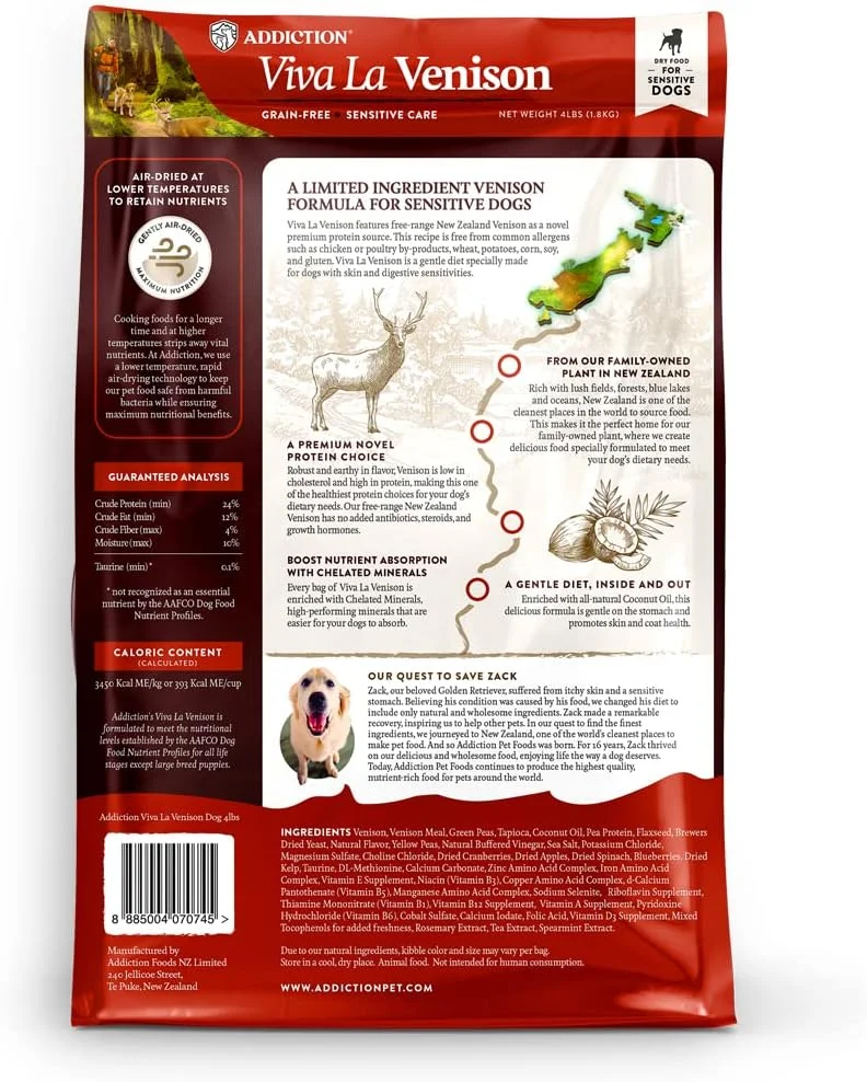 غذای خشک سگ با طعم گوشت گوزن Addiction Viva La Venison - وزن 15 کیلوگرم