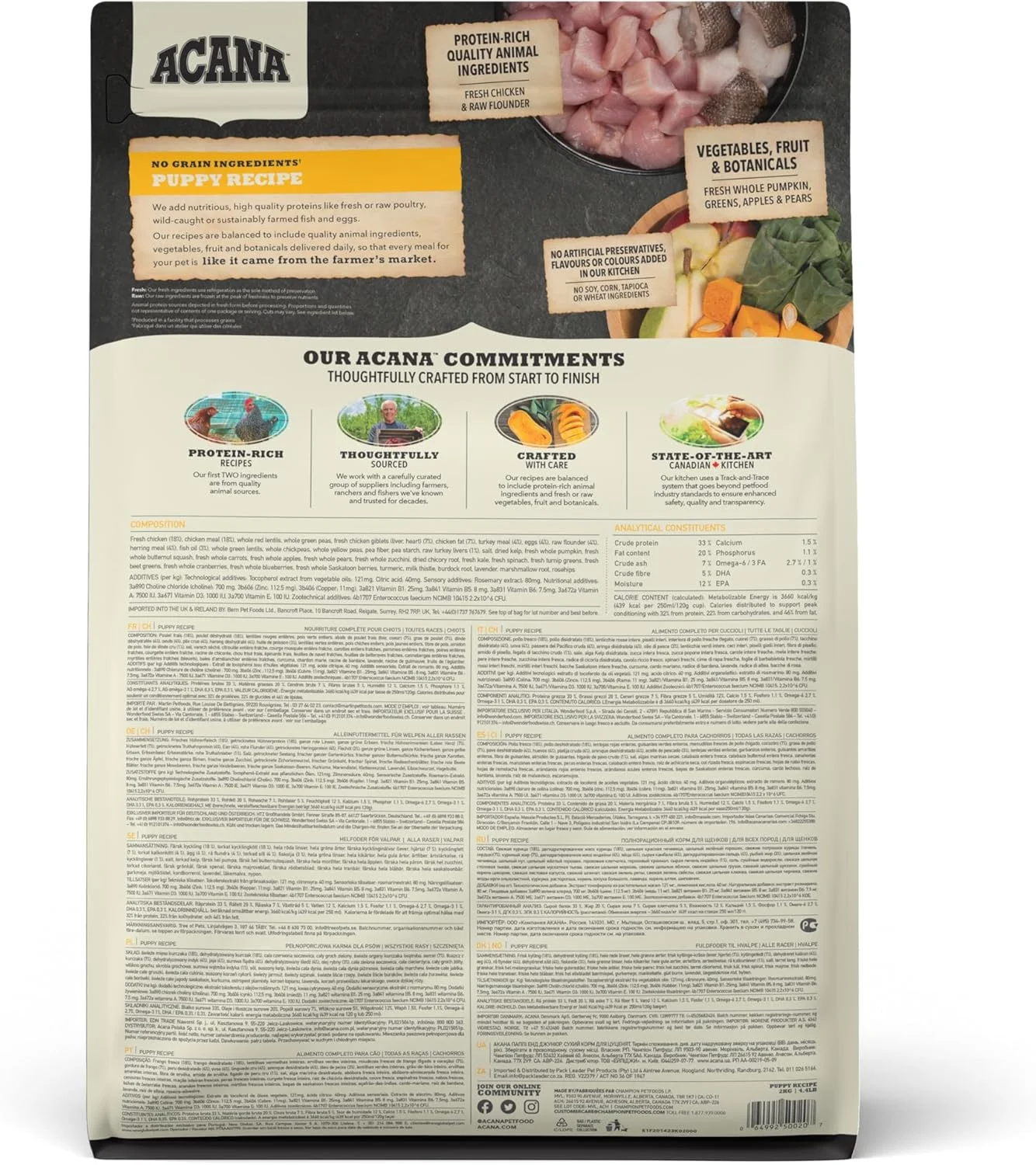 غذای خشک سگ آکانا پاپی و جونیور مدیوم 6 کیلوگرمی