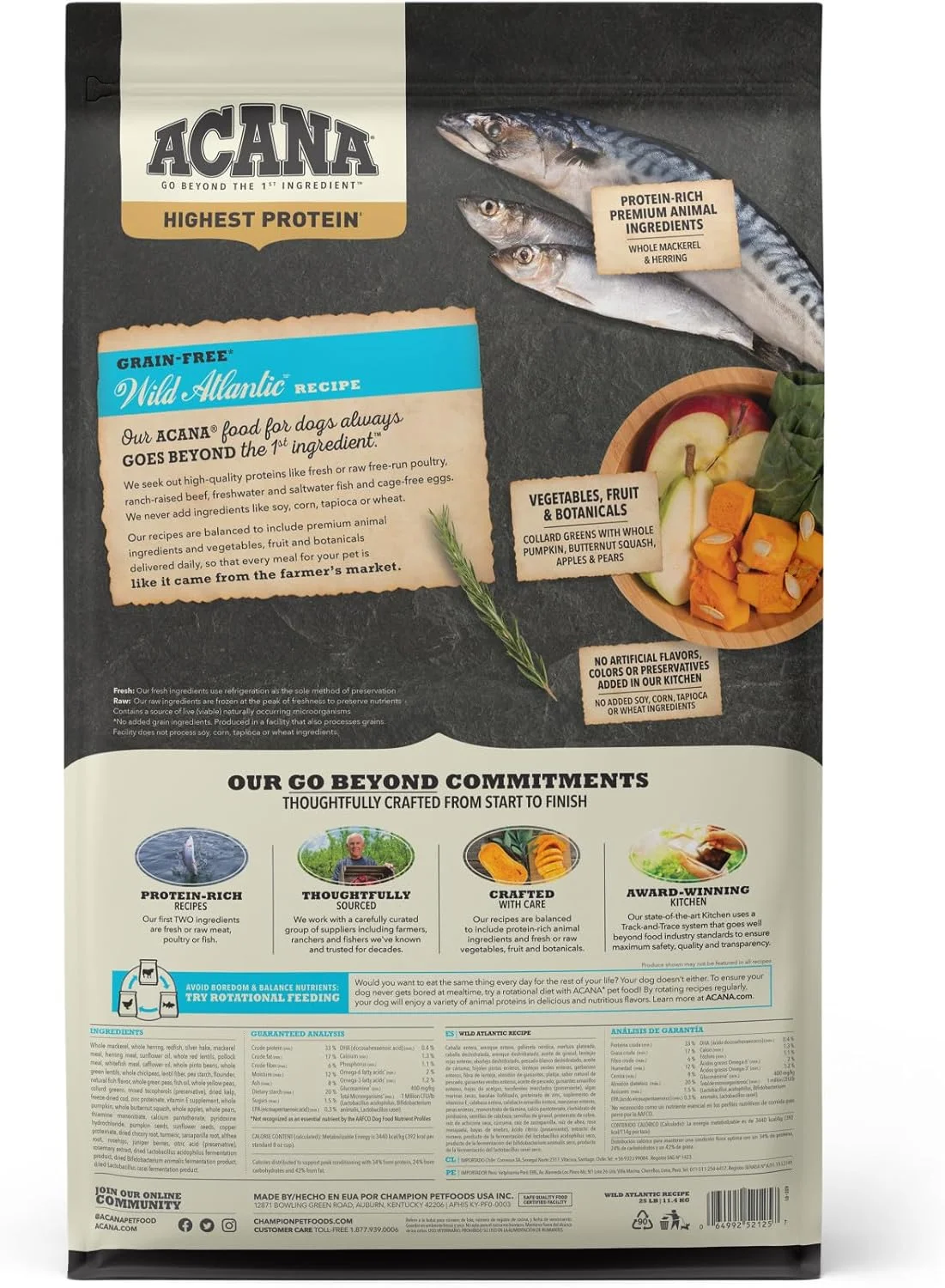 غذای خشک سگ بالغ آکانا Regionals، غنی از پروتئین، گوشت واقعی، بدون غلات، 25 پوند