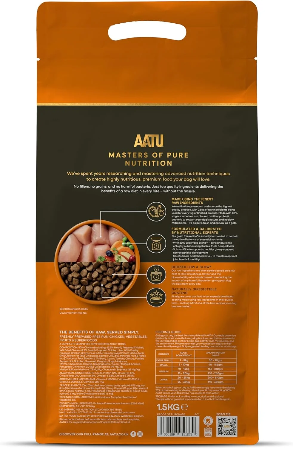 غذای خشک کامل سگ AATU 80/20، مرغ 1.5 کیلوگرمی - جایگزین غذای خشک برای تغذیه خام، پروتئین بالا. بدون مواد مضر، بدون مواد افزودنی. غذای خشک کامل سگ AATU 80/20، مرغ 1.5 کیلوگرمی - جایگزین غذای خشک برای تغذیه خام، پروتئین بالا. بدون مواد مضر، بدون مواد افزودنی.
