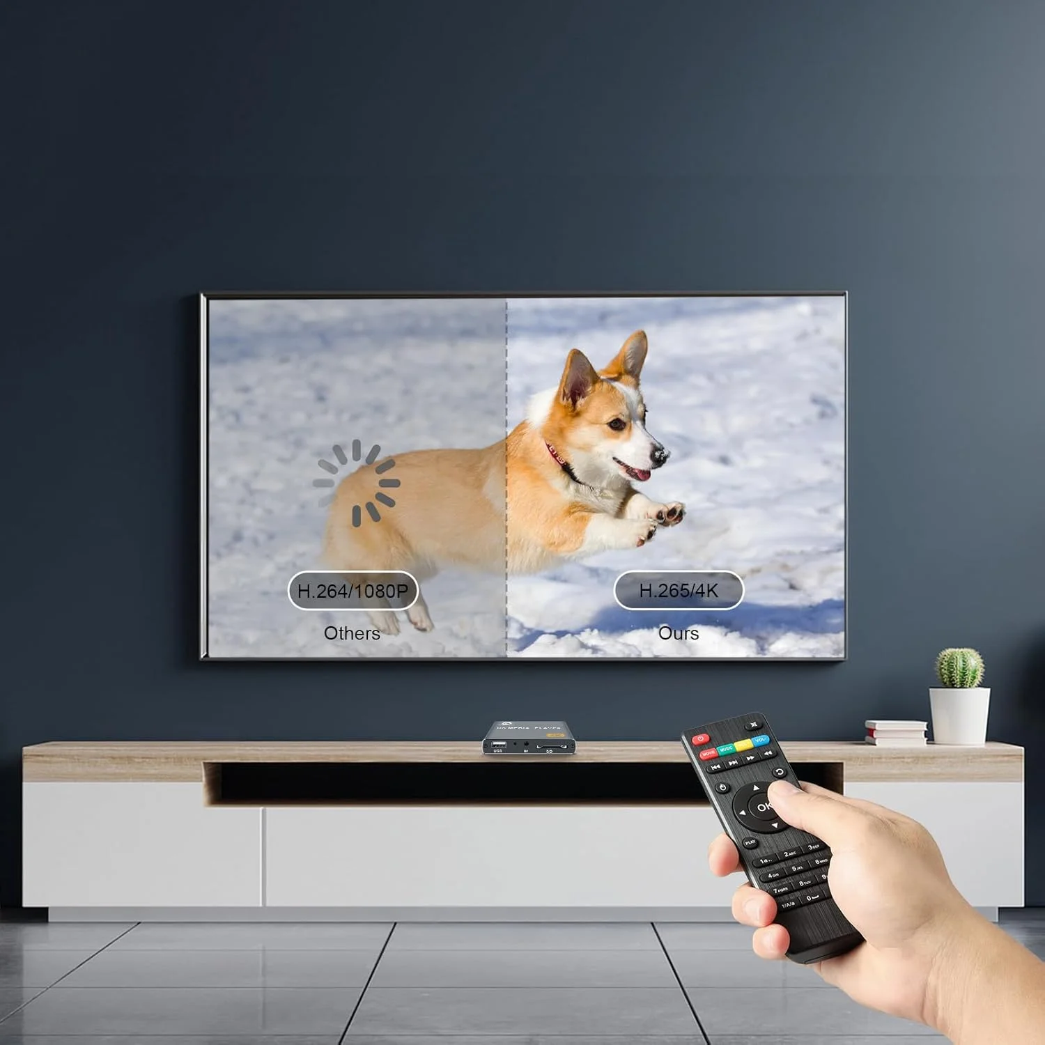 پخش کننده رسانه دیجیتال 4K، پخش کننده ویدیو MP4 تلویزیون با خروجی HDMI/AV، پخش کننده رسانه مینی HD دیجیتال ساینیج برای درایوهای USB/کارت های SD، H.265/HEVC، حلقه زنی، پخش خودکار، خاکستری پخش کننده رسانه دیجیتال 4K، پخش کننده ویدیو MP4 تلویزیون با خروجی HDMI/AV، پخش کننده رسانه مینی HD دیجیتال ساینیج برای درایوهای USB/کارت های SD، H.265/HEVC، حلقه زنی، پخش خودکار، خاکستری