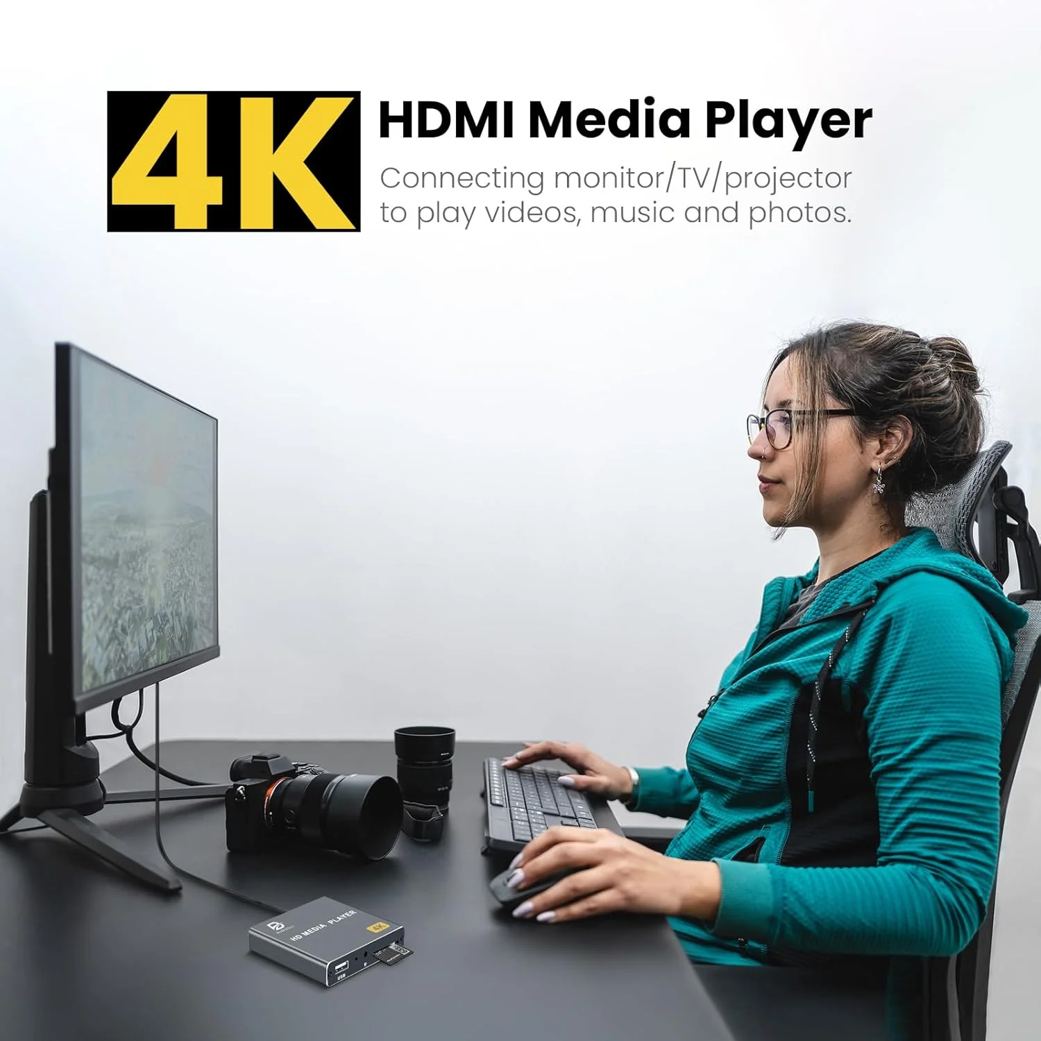 پخش کننده رسانه دیجیتال 4K، پخش کننده ویدیو MP4 تلویزیون با خروجی HDMI/AV، پخش کننده رسانه مینی HD دیجیتال ساینیج برای درایوهای USB/کارت های SD، H.265/HEVC، حلقه زنی، پخش خودکار، خاکستری پخش کننده رسانه دیجیتال 4K، پخش کننده ویدیو MP4 تلویزیون با خروجی HDMI/AV، پخش کننده رسانه مینی HD دیجیتال ساینیج برای درایوهای USB/کارت های SD، H.265/HEVC، حلقه زنی، پخش خودکار، خاکستری