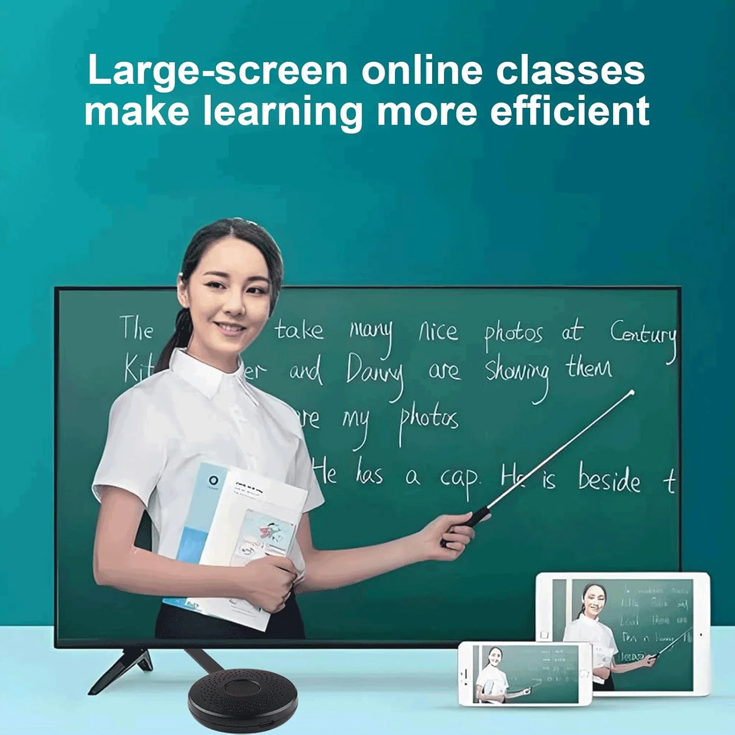 دستگاه پخش صفحه نمایش بی سیم docooler A30 برای تلفن همراه، فرستنده همزمان برای صفحه نمایش صوتی/تصویری 4K HD، حداکثر پشتیبانی از DLNA Casting/TV Casting 4K30hz