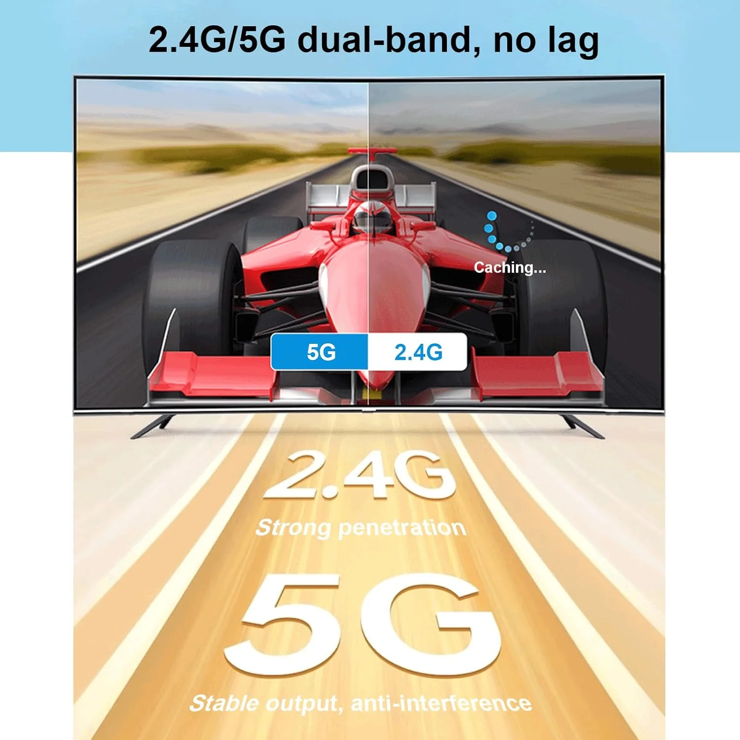 دستگاه پخش صفحه نمایش بی سیم docooler A30 برای تلفن همراه، فرستنده همزمان برای صفحه نمایش صوتی/تصویری 4K HD، حداکثر پشتیبانی از DLNA Casting/TV Casting 4K30hz