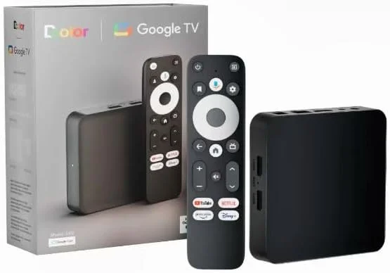 دی‌کالر GD2 جعبه تلویزیون 4K گوگل با کروم‌کست و دستیار گوگل داخلی
