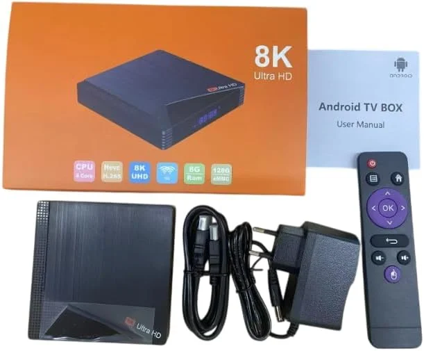 دستگاه اندروید باکس Derovan Ultra HD با اندروید 12.1 – رم 8 گیگابایت، حافظه 128 گیگابایت، پخش 6K/8K/10K، وای فای دو بانده و اترنت، اندروید تی وی