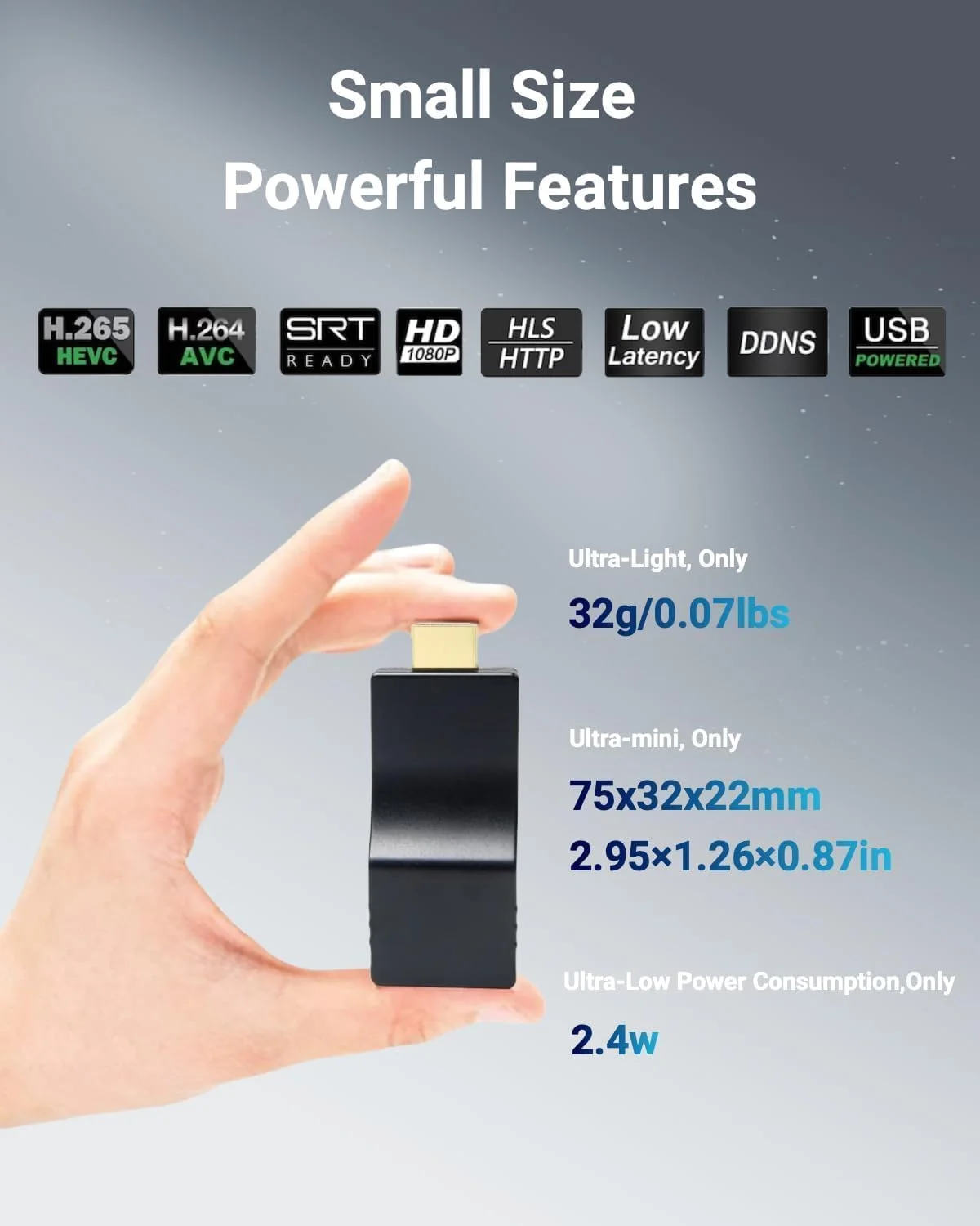 انکودر HDMI مدل DDMALL H.265 برای پخش زنده، سایز قابل حمل، پشتیبانی از DDNS، SRT، HLS، RTMP، RTMPS، RTSP، 1080p/1080i، انکودر ویدیویی HDMI H.265 H.264 برای پخش زنده در یوتیوب (HEV-2K)