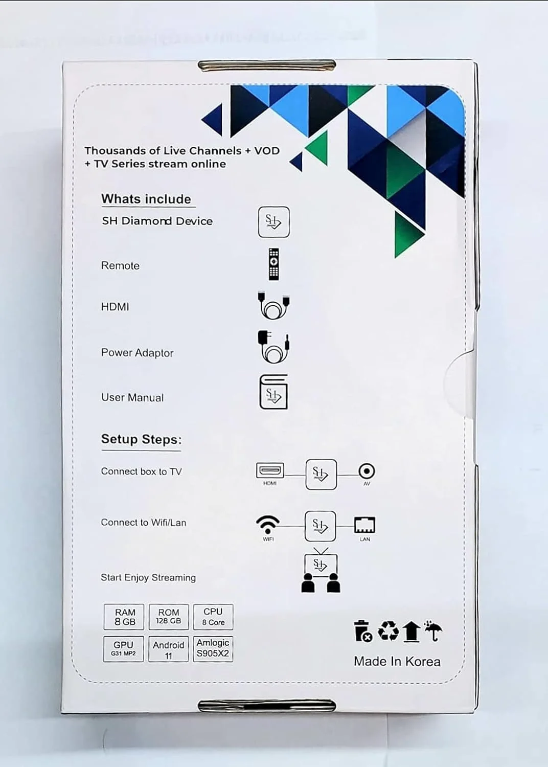 دستگاه تی وی باکس SH Diamond (8GB رم 128GB حافظه اندروید 11 5G)