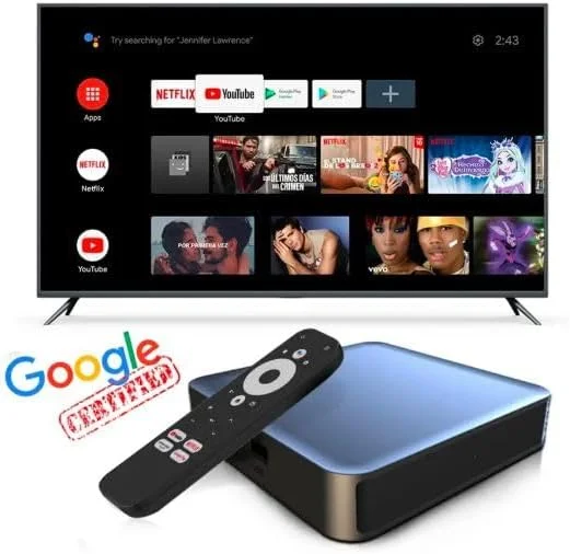 دی‌کالر GD2 جعبه تلویزیون 4K گوگل با کروم‌کست و دستیار گوگل داخلی