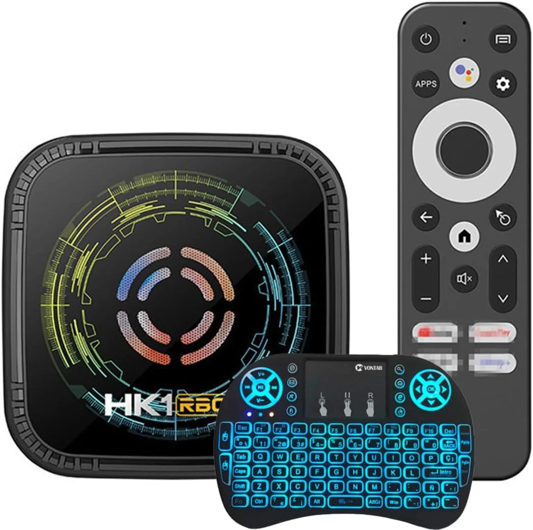 باکس تلویزیون اندروید 14.0 CHROX، H728 چهار هسته‌ای 64 بیتی Cortex-A53 Mali پشتیبانی از 4K 3D 1080P 2.4/5.0 گیگاهرتز WIFI BT5.0 10/100M اترنت DLNA USB 3.0 H.265 مینی کیبورد بی‌سیم، 4 گیگابایت + 64 گیگابایت