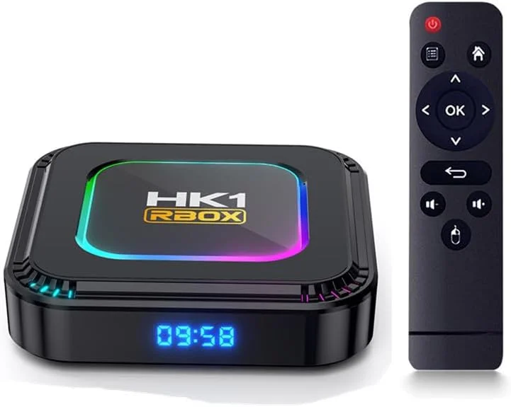 اندروید باکس تلویزیون CHROX 13.0، ست تاپ باکس Hk1 Rbox K8 با پردازنده چهار هسته‌ای RK3528 Cortex-A53، پشتیبانی از وای‌فای 2.4 گیگاهرتز/5 گیگاهرتز Wifi6 BT 5.0 HDMI2.0 LAN 10/100M اترنت 3D 6K H.265 جعبه تلویزیون هوشمند، 4 گیگابایت + 32 گیگابایت