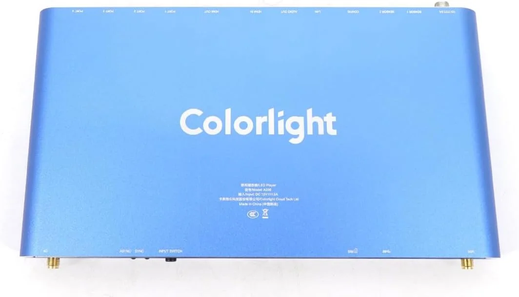 پخش کننده LED مدل COLORLIGHT A200 با سرویس ابری، 4G/5G، WIFI، کنترل WIFI هوشمند دستگاه، پخش رسانه همگام، حسگر خارجی، رسانه جاری